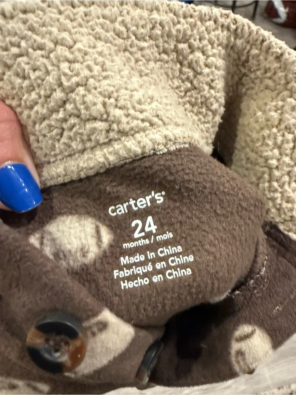 Carters Brown Football Print One-Piece Outfit / Pajamas Size 24 Months